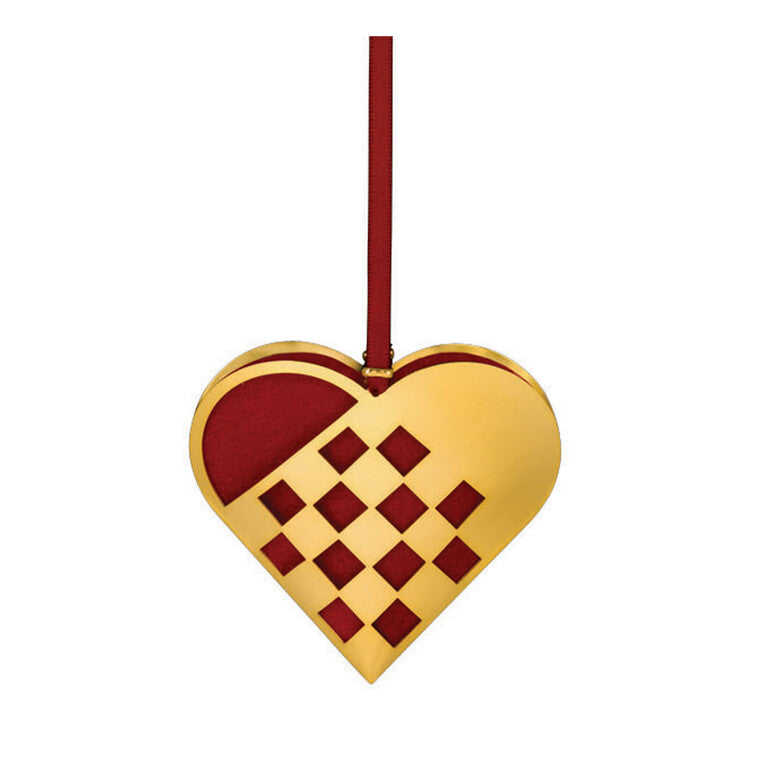 Julehjerte stor forgyldt